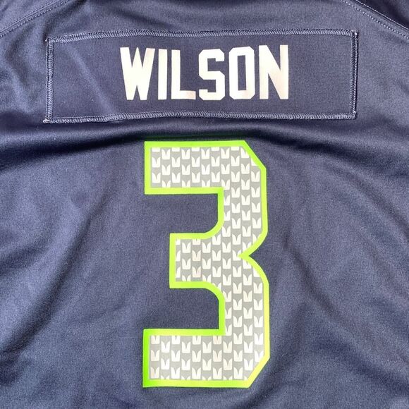 Nike On Field Seattle Seahawks Russell Wilson #3 Jersey Men's Size XXL Navy Blue - Picture 6 of 8